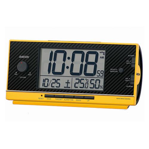 NR539Y セイコー 目覚まし時計 ライデン 黄塗装 大音量 電子音30パターン搭載 温湿度表示