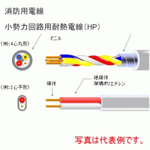 ◆冨士電線　HP0.9mm×2C 【平形 200m】HFA 消防用電線 小勢力回路用耐熱電線(HP)｜n-denservice