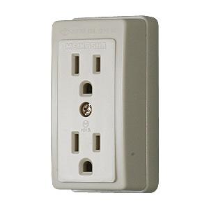 明工社【ME2746W】設備工事用配線器具 接地 露出ダブルコンセント