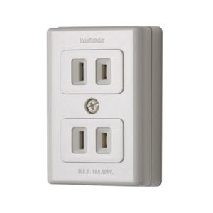 みや　2点　15シリーズ　ホワイト　シルバー 明工社【MR2756】設備工事用配線器具 2P 15A 125V エレガント