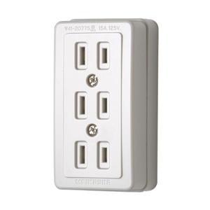 明工社【MR2775W】設備工事用配線器具 2P 15A 125V トリプル露出