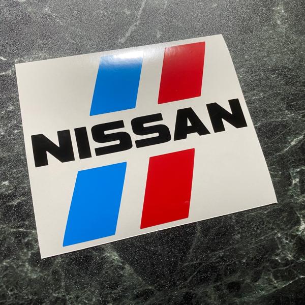 3色 NISSAN カッティングステッカー 艶あり黒（白もあり） スカイブルー 赤 ニッサン 日産 ...