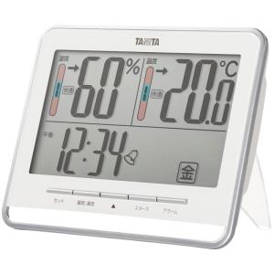 タニタ 時計 デジタル 大画面 ホワイト 温度 湿度 快適レベル 表示 カレンダー アラーム スヌーズ 機能 置き時計 掛け時計 両用 TT｜n-fine