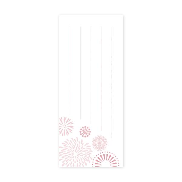 長岡花火　一筆箋　撫子　赤　メモ帳　便箋　50枚つづり　80mm×190mm　オフィシャルグッズ　