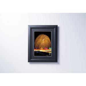 【新品 未使用】長岡秀星 公式プリント作品 額装込み 証明書付き 58×76cm 長岡花火 アートプリント A4(フレーム付)正三尺玉・ナイアガラ 写真