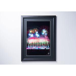 長岡花火 アートプリント A4(フレーム付)正三尺玉・ナイアガラ 写真