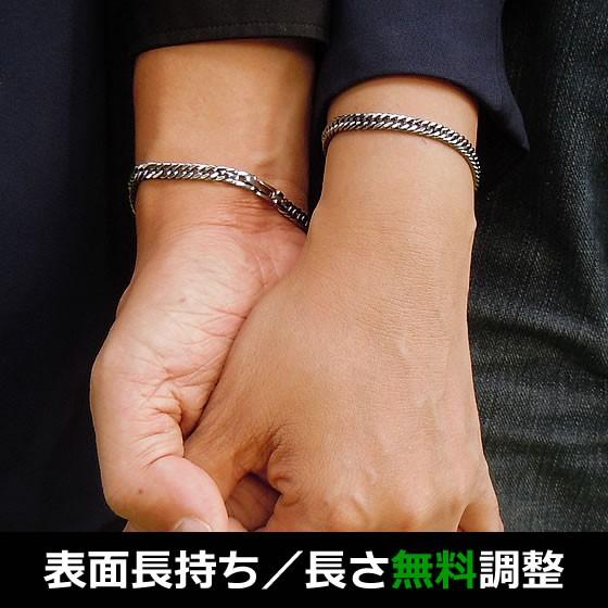 純チタン ゲルマニウム 喜平 ブレスレット (17-21cm) 2本組ペアセット／超軽量 おしゃれ ...