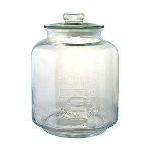 リビング ガラス瓶 キャニスター ガラス クッキージャー Mサイズ 目安容量約5.0L 径19×高さ26cm クリア アーモンド 保存容器 ガラスジャー (L-6)｜n-kitchen