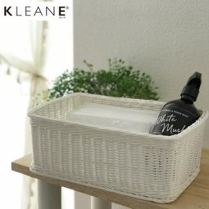 KLEANE 抗菌バスケット スクエアかご Lサイズ ホワイト 丸洗いOK キレーネ 収納 3P006WH))｜n-kitchen