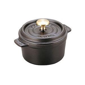 STAUB ピコ・ココット ラウンド 14cm 黒40509-476 (品番)RST3403 ストウブ フランス ZZED｜n-kitchen