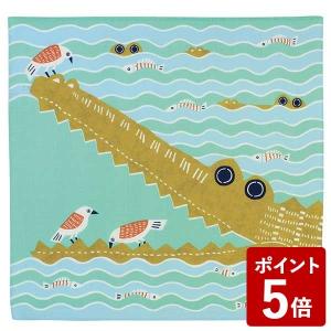 山田繊維 むす美 風呂敷 中巾 チーフ katakata むすび ワニ グリーン 50cm 20011-105