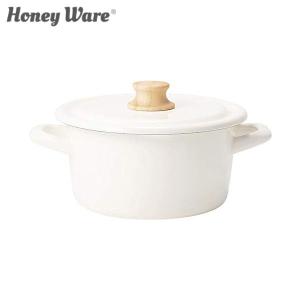 富士ホーロー Honey Ware Cotton キャセロール 18cm ホワイト IH対応 ホーロー 両手鍋 IH対応 CTN-18W.W ハニーウェア コットン｜n-kitchen