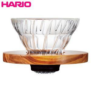 HARIO V60耐熱ガラス透過ドリッパー オリーブウッド01 1〜2杯用 VDGR-01-OV D2311))｜n-kitchen