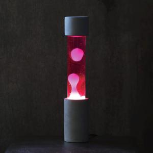 2339]ラバライト Red Wax Clear liquid hand painted pink and