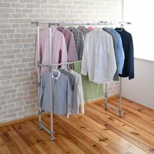 日本製 物干し 大容量アルミ製軽量スマート物干し キャスター付