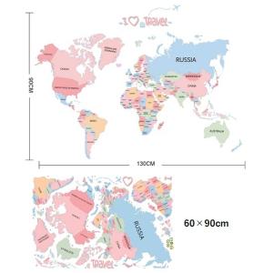 ウォールステッカー 世界地図 英語の国名 壁紙...の詳細画像5