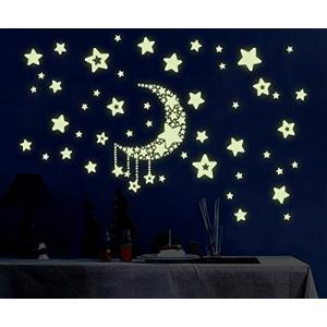 ウォールステッカー 星 月 夜空 蛍光シール ...の詳細画像2
