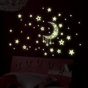 ウォールステッカー 星 月 夜空 蛍光シール ...の詳細画像3