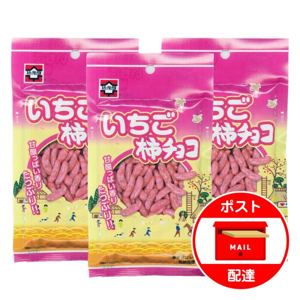柿の種 チョコ 3袋セット 浪花屋製菓 いちご柿チョコ 新潟 お土産 お試し ポイント消化