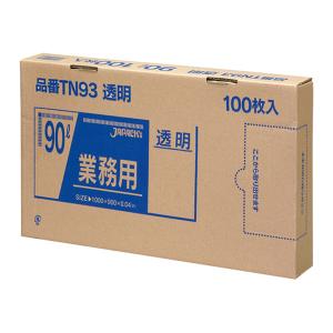ジャパックス　TN93　強力ゴミ袋　BOX　90Ｌ　透明　100枚入　1BOX　