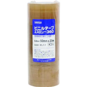 セキスイエスロンテープ　No.360　0.2mm×50mm×20m　透明　V360T5N　4巻入　1パック｜n-mark