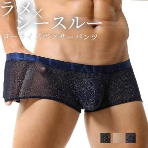 ボクサーパンツ メンズ ローライズ シースルー メッシュ 下着 インナー ショーツ ボクサー メンズパンツ メンズ下着 メンズインナー セクシー 送料無料