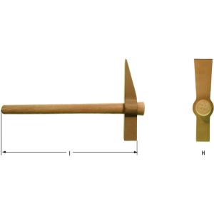 Ａｍｐｃｏスイス 防爆ハンマー 煉瓦 頭長１６５ｍｍ 頭径２５ｍｍ 質量７８９ｇ FN0600B  【102-6475】｜n-nishiki