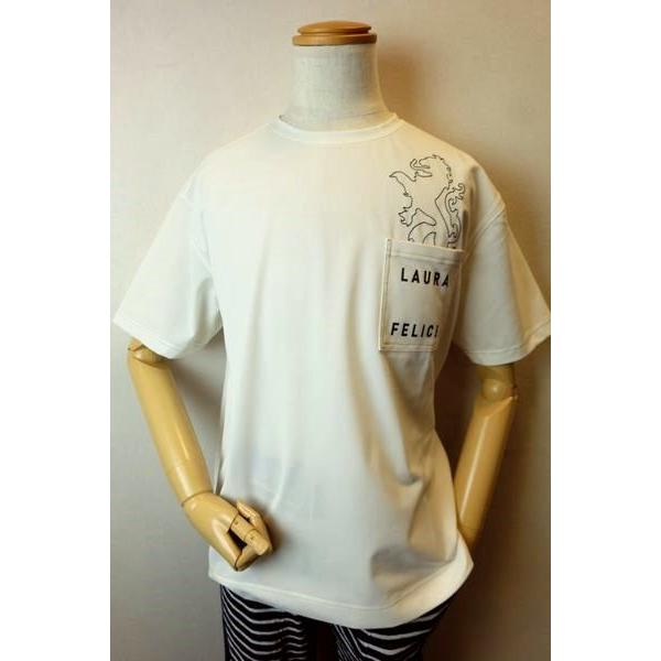 セール５０％ＯＦＦ ラウラフェリーチェ Laura Felice 半袖Ｔシャツ ホワイト 春夏アウト...