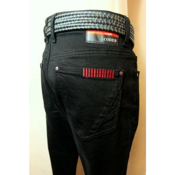 コードビー CODE:B ジーンズ ブラック オールシーズン定番品 ストレッチデニム バラシ メンズ...