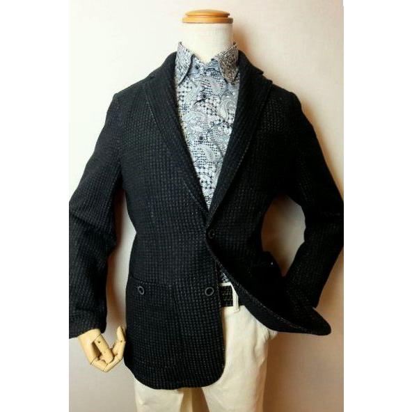 セール３５％ＯＦＦ コードビー CODE:B ニットジャケット ブラック 秋冬新作 ジャガード織り柄...