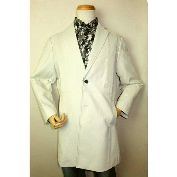 セール３５％ＯＦＦ コードビー CODE:B レザーコート オフホワイト 秋冬新作 羊革 レザージャ...