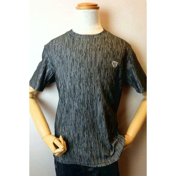 コードビー CODE:B 半袖Ｔシャツ ブラック 春夏定番品 カットソー ジャガード バラシ メンズ...