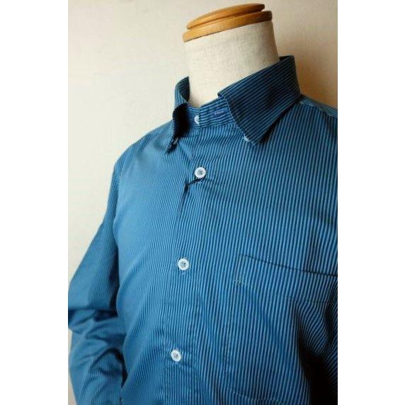 コードビー CODE:B カジュアルシャツ ブルー オールシーズン定番品 オーストリア製生地 ボタン...