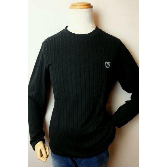 コードビー CODE:B ロングＴシャツ ブラック オールシーズン定番品 カットソー ニットロングＴ...