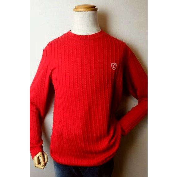 コードビー CODE:B ロングＴシャツ レッド オールシーズン定番品 カットソー ニットロングＴシ...