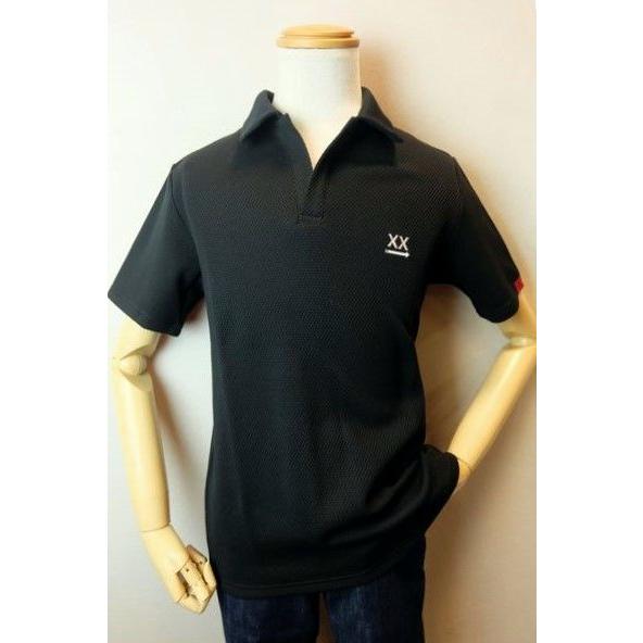 コードビー CODE:B 半袖ポロシャツ ブラック 春夏新作 カットソー ニット スキッパーポロ バ...