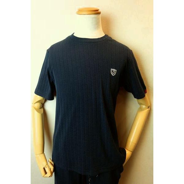 コードビー CODE:B 半袖Ｔシャツ ネイビー 春夏新作 カットソー パイル針抜き バラシ メンズ...