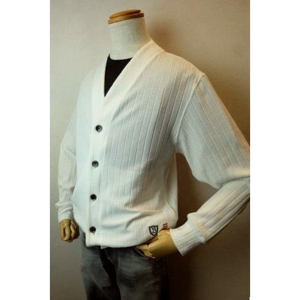 コードビー CODE:B  カーディガン ホワイト 春夏新作 パイル針抜き生地 バラシ メンズウェア