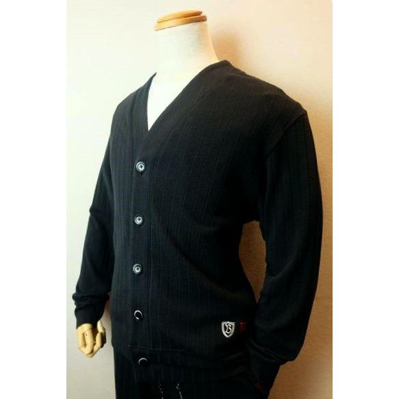 CODE:B  カーディガン ブラック 春夏新作 パイル針抜き生地 バラシ メンズウェア