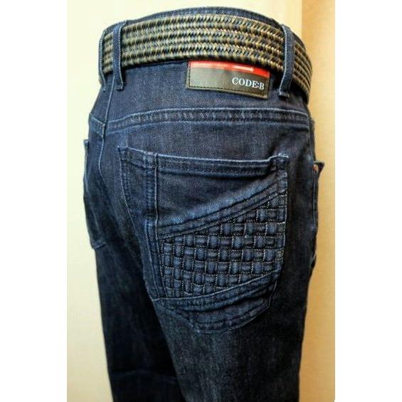 コードビー CODE:B ジーンズ ネイビー オールシーズン定番品 ストレッチデニム バラシ メンズ...