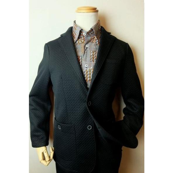 コードビー CODE:B ストレッチジャケット ブラック オールシーズン定番品 エンボス加工 バラシ...