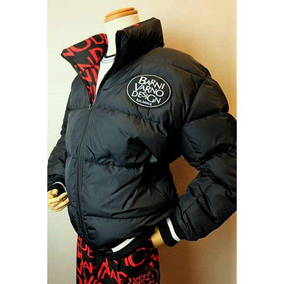 セール５０％ＯＦＦ バーニヴァーノ BARNIVARNO ダウンジャケット ブラックレッド ＬＬサイ...