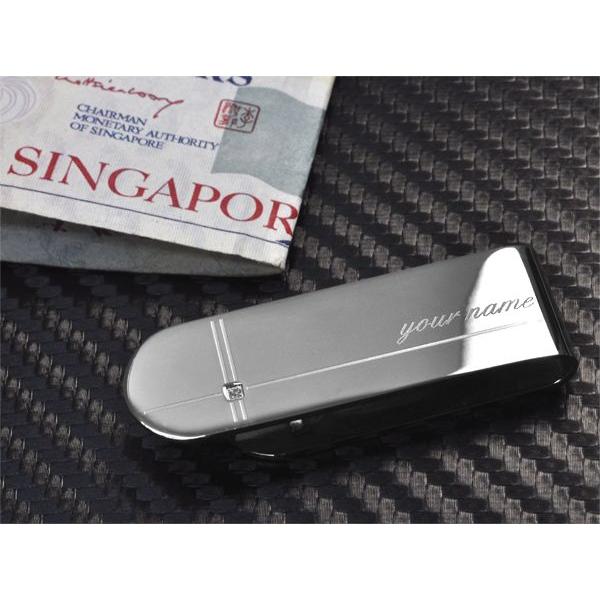 マネークリップ メンズ ステンレス クロスデザイン オリジナル名入れ 刻印無料 男性 小物