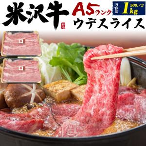牛肉 すき焼き肉 最高級A5等級 米沢牛 ウデスライス 1kg しゃぶしゃぶ肉  国産 黒毛和牛 お肉 ギフト お歳暮 贈り物 贈答用 内祝い 爆買
