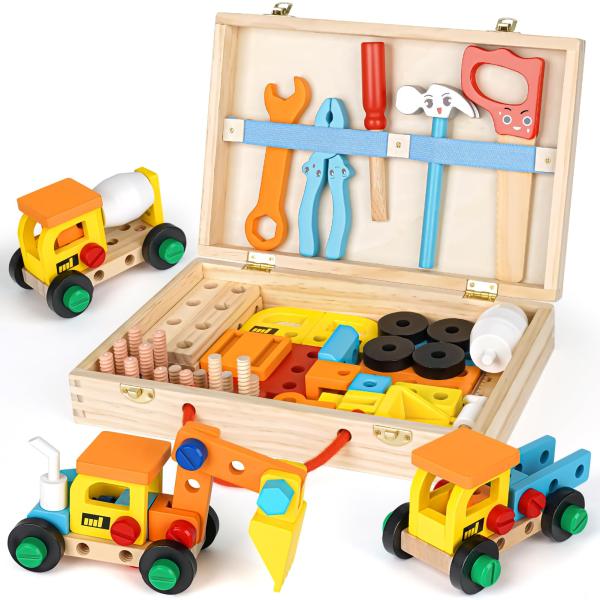 大工 おもちゃ 組み立て おもちゃ モンテッソーリ 木のおもちゃ 知育玩具 工具 おもちゃ 3 4 ...