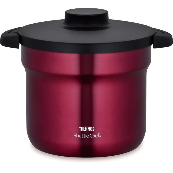 サーモス 真空保温調理器 シャトルシェフ 4.3L  4~6人用  レッド 調理鍋ふっ素コーティング...