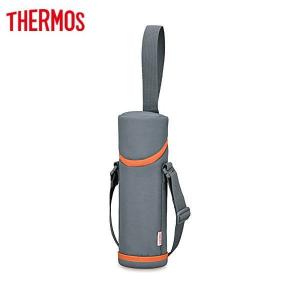 THERMOS マイボトルポーチ ストラップ付き 450〜600mL用 グレーオレンジ APG-501 GY-OR サーモス｜n-tools