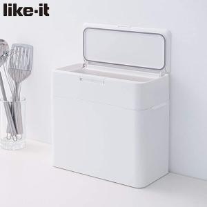 (欠品)like-it フタ付きゴミ箱 シールズ9.5 密閉ダストボックス ホワイト 9.5L 日本製 LBD-01 ライクイット))