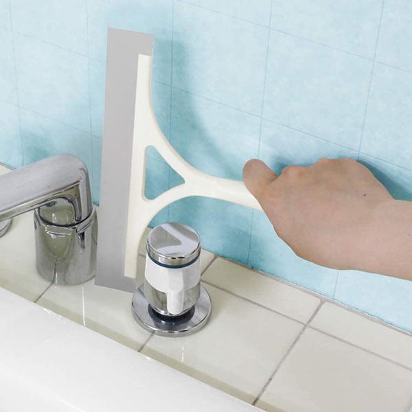 アズマ工業 浴室水切りワイパー PK764 浴室清掃用ブラシ 磁石で収納