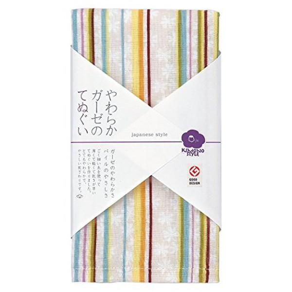 (在庫限り)やわらかガーゼのてぬぐい いろあそび 約34×90cm JS-574 日繊商工